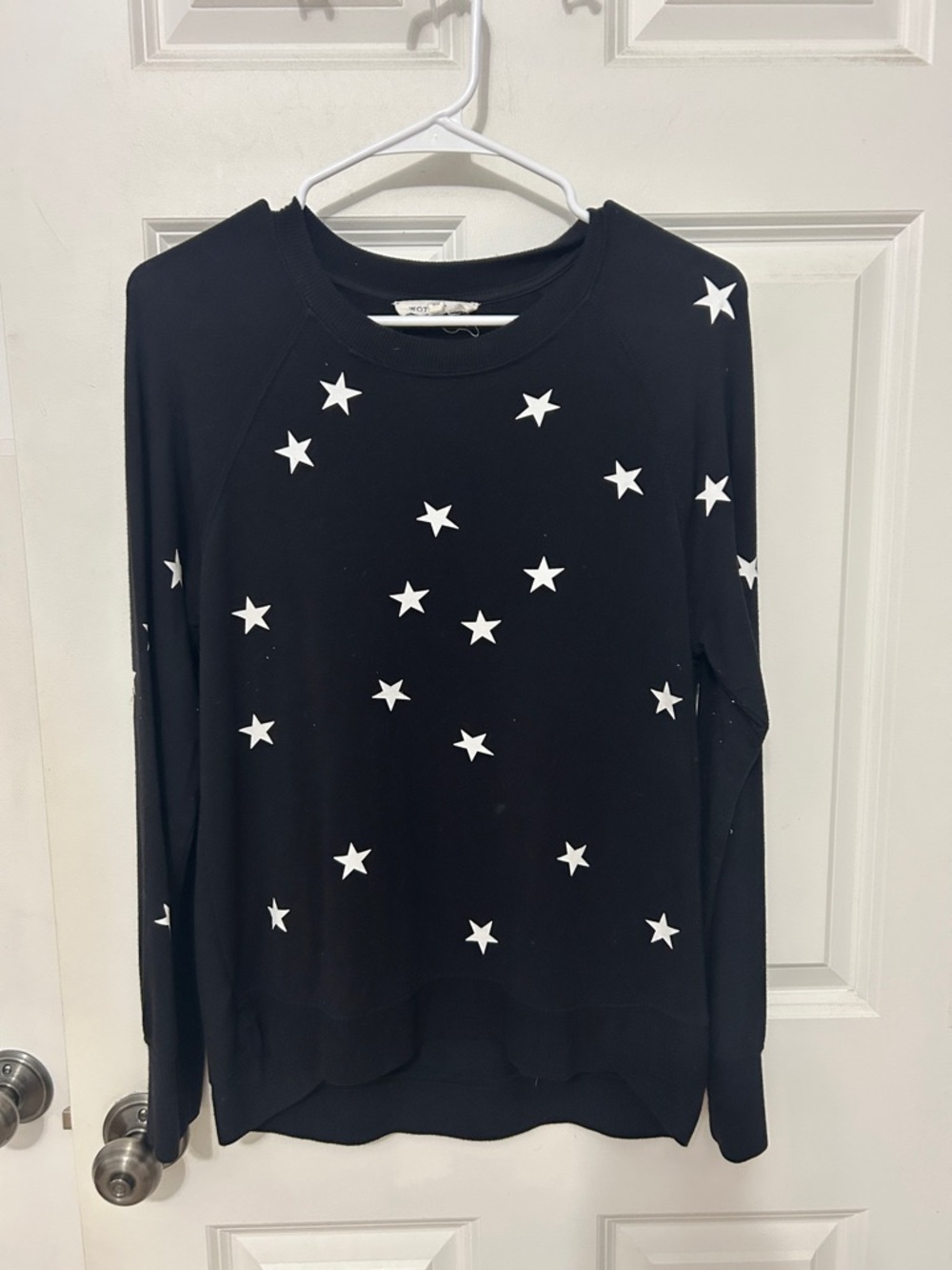 Workshop Republic Clothing Crewneck Shirt White Star Print size small black